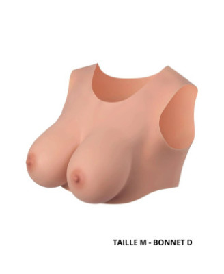 Buste seins réaliste couleur peau claire Taille M Bonnet D 